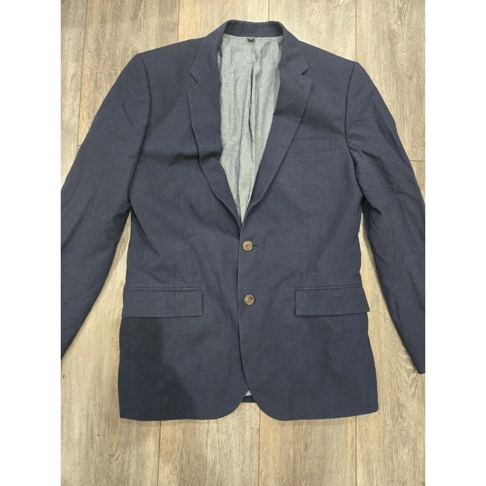J.Crew Thompson Blazer Mens 40R Navy Textured Sport Coat 2 Button Preppy